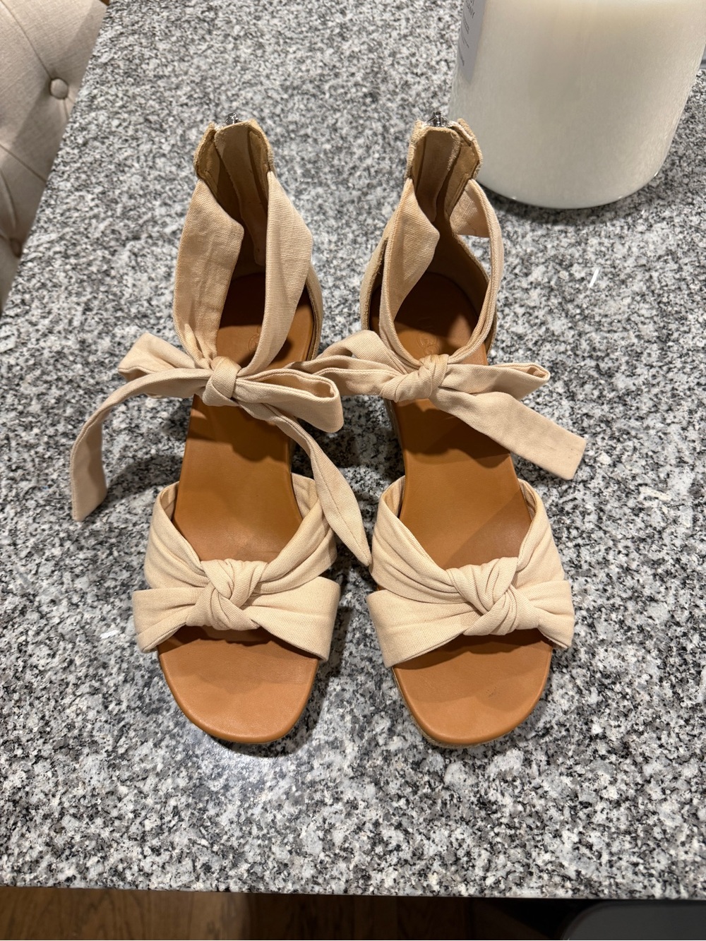 UGG Cream Knot Espadrille Ankle Tie Sandals - Women